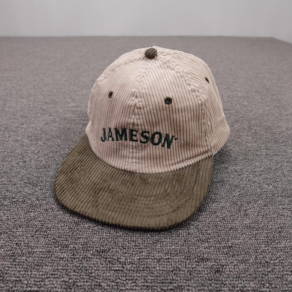 Jameson Hat Cap Snap Back Mens One Size Beige Corduroy Beer Logo Green Brim